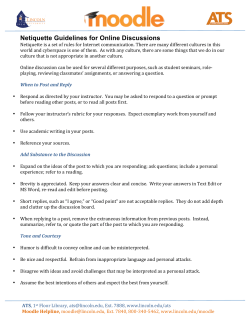 Netiquette Guidelines for Online Discussions