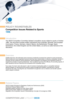 competition issues related to sports