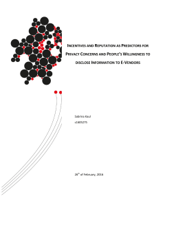 incentives and reputation as predictors for privacy concerns and