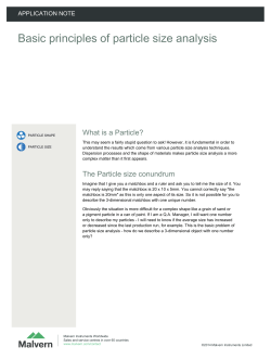 Basic principles of particle size analysis