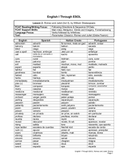 English I Through ESOL - The School District of Palm Beach County
