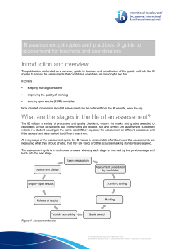Read assessment guide for teachers and coordinators