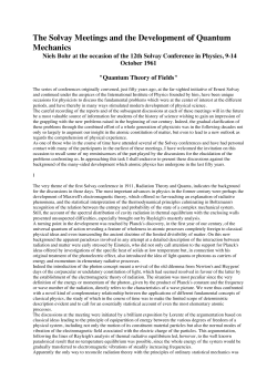 The Solvay Meetings and the Development of Quantum Mechanics
