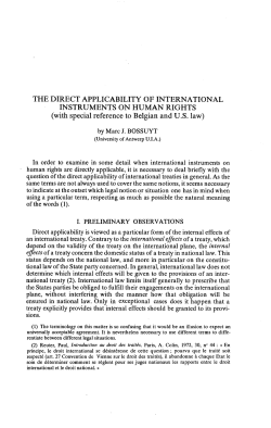 THE DIRECT APPLICABILITY OF INTERNATIONAL INSTRUMENTS