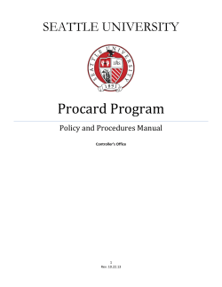 Procard Program - Seattle University