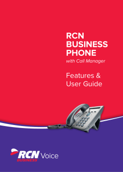 RCN Business Phone with Call Manager USER guide