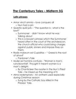The Canterbury Tales &ndash; Midterm SG