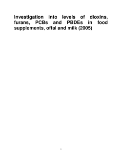 Investigation into levels of dioxins, furans, PCBs and PBDEs in food