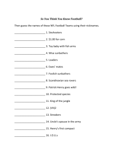 So You Think You Know Football? Then guess the names of these