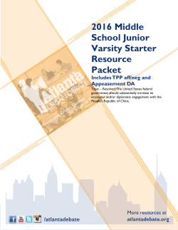 2016-2017 AUDL Junior Varsity Starter Resource Packet