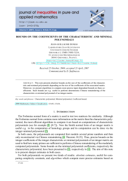 Bounds on the Coefficients of the Characteristic and Minimal