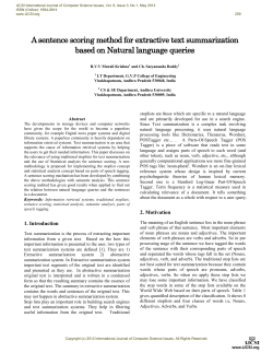 A sentence scoring method for extractive text summarization