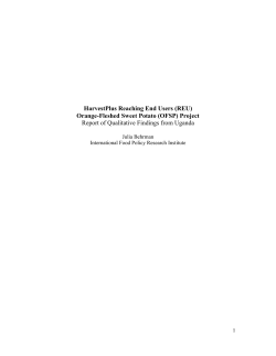 HarvestPlus Reaching End Users (REU) Orange