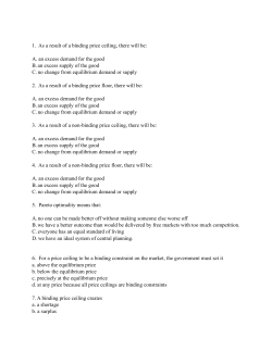 Review Questions - Price Floors and Ceilings