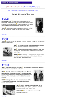 Schulz and Peanuts Timeline