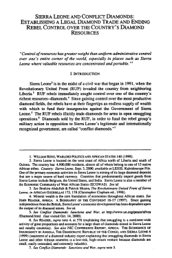 Sierra Leone and Conflict Diamonds: Establishing a Legal Diamond