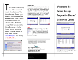 the Haines Borough Cooperative Libraries` Online Card Catalog