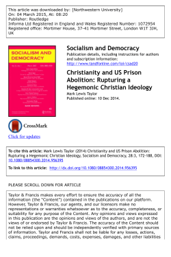Christianity and US Prison Abolition: Rupturing