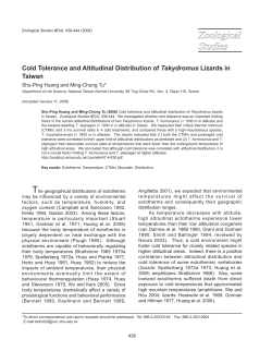 Cold Tolerance and Altitudinal Distribution of Takydromus Lizards in