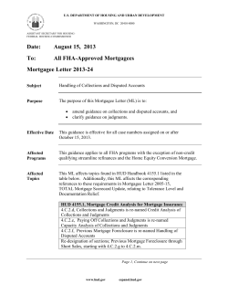 Date: August 15, 2013 To: All FHA-Approved Mortgagees
