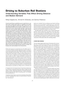 Driving to Suburban Rail Stations - Transportation Research at McGill