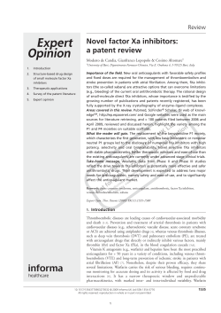 Novel factor Xa inhibitors: a patent review