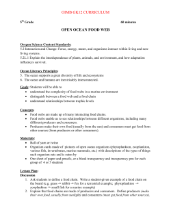 OIMB GK12 CURRICULUM OPEN OCEAN FOOD WEB