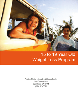 Teen Weight Program Information
