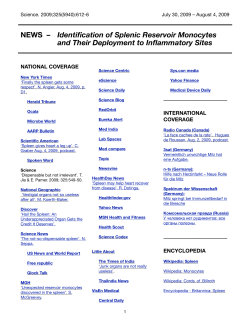 SPLEEN STUDY COVERAGE [2B] - Center for Systems Biology