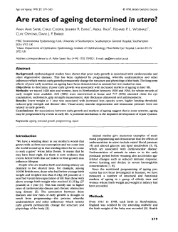 Are rates of ageing determined in uterol
