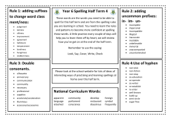 Rule 1: adding suffixes to change word class ment/ness: Year 6