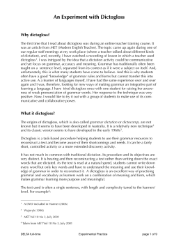 Dictogloss Assignment