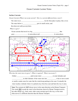 Ocean Currents Lecture Notes