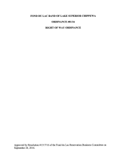 Approved by Resolution #1317/16 ofthe Fond du Lac Reservation