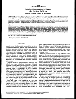 Selenium Concentrations in Forages of a Northern Herbivore