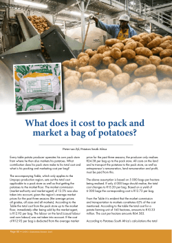 What does it cost to pack and market a bag of potatoes?