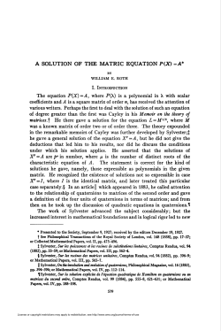 a solution of the matric equation p(x)