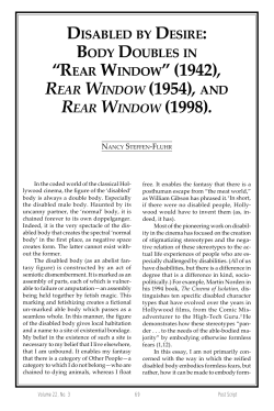“Disabled by Desire: Body Doubles in “Rear Window” (1942), Rear