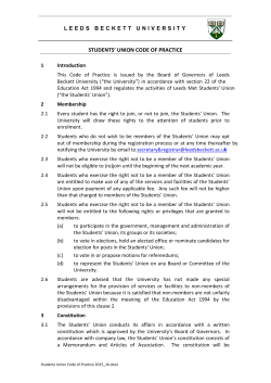 Students Union Code of Practice