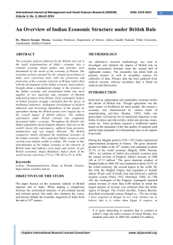 An Overview of Indian Economic Structure under British Rule