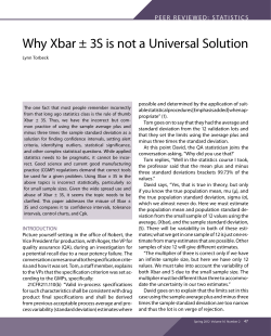 why Xbar ± 3S is not a Universal Solution