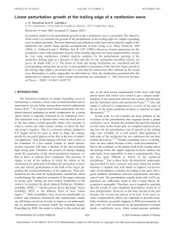 Linear perturbation growth at the trailing edge of a rarefaction wave