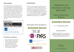 Catholicism and Fascism(s) in Europe 1918