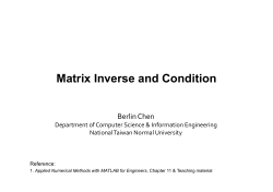 Matrix Inverse and Condition