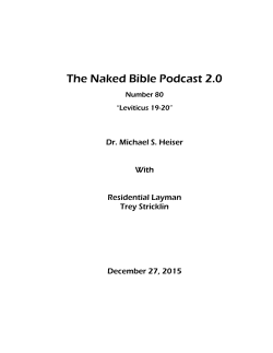 Transcript 80 Leviticus 19-20