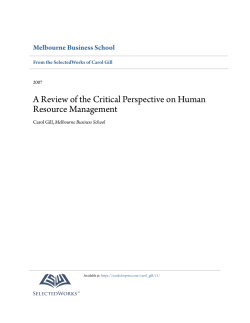 A Review of the Critical Perspective on Human