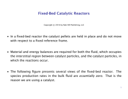 Fixed-Bed Catalytic Reactors