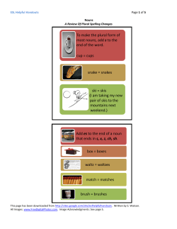 To make the plural form of most nouns, add s to the end of the word