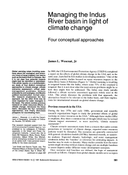 Managing the Indus River basin in light of Climate Change