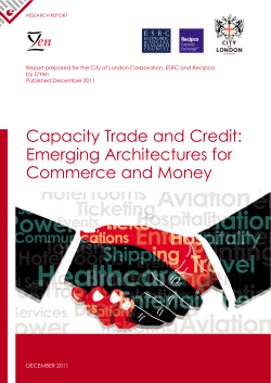 Capacity Trade and Credit - the City of London Corporation
